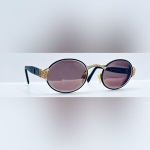 Vintage Cerruti 1881 Black Gold Oval Sunglasses Frames Only